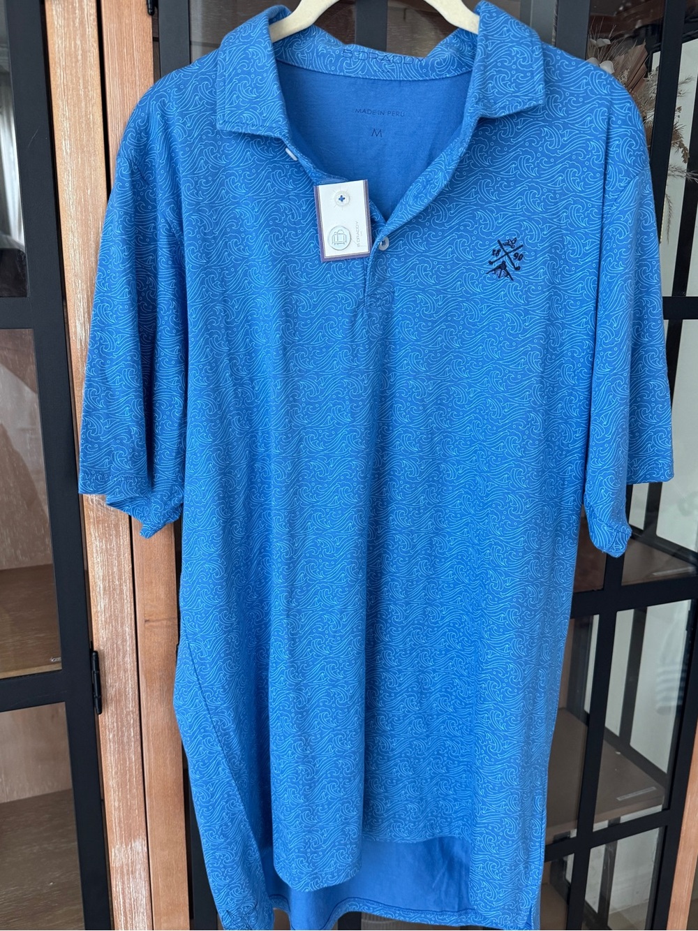 NWT B.Draddy Hafer Polo golf short sleeve performance waves